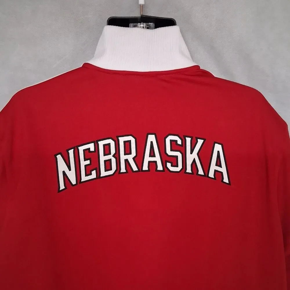 Adidas Nebraska Cornhuskers Track Jacket Men's Large Red Full Zip